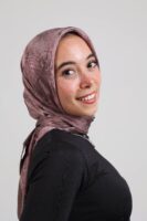 Shimmery Satin Square Scarf-Mauve