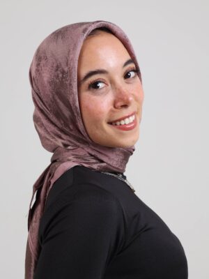 Shimmery Satin Square Scarf-Mauve