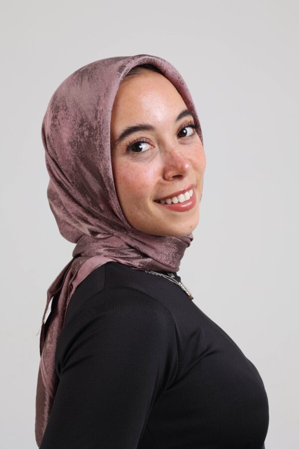Shimmery Satin Square Scarf-Mauve