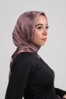 Shimmery Satin Square Scarf-Mauve