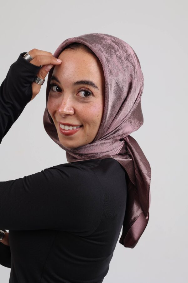 Shimmery Satin Square Scarf-Mauve