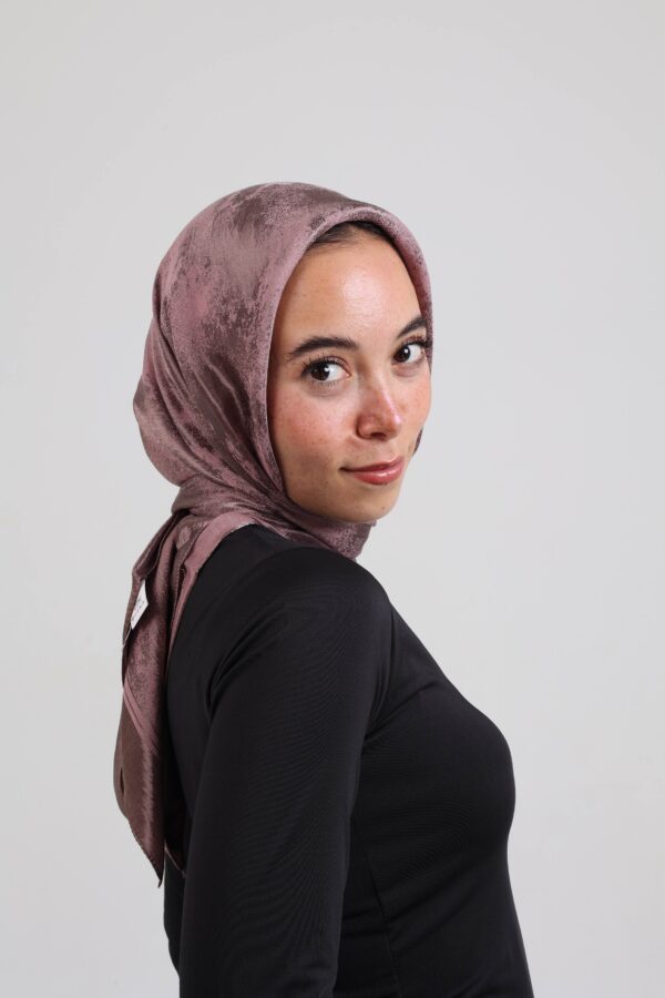 Shimmery Satin Square Scarf-Mauve