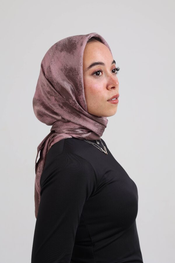 Shimmery Satin Square Scarf-Mauve