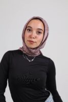 Shimmery Satin Square Scarf-Mauve