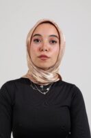 Shimmery Satin Square Scarf-Rose Gold