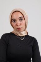 Shimmery Satin Square Scarf-Rose Gold