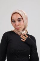 Shimmery Satin Square Scarf-Rose Gold