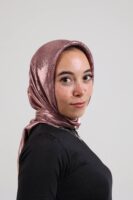 Shimmery Satin Square Scarf-Cashmere