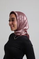 Shimmery Satin Square Scarf-Cashmere