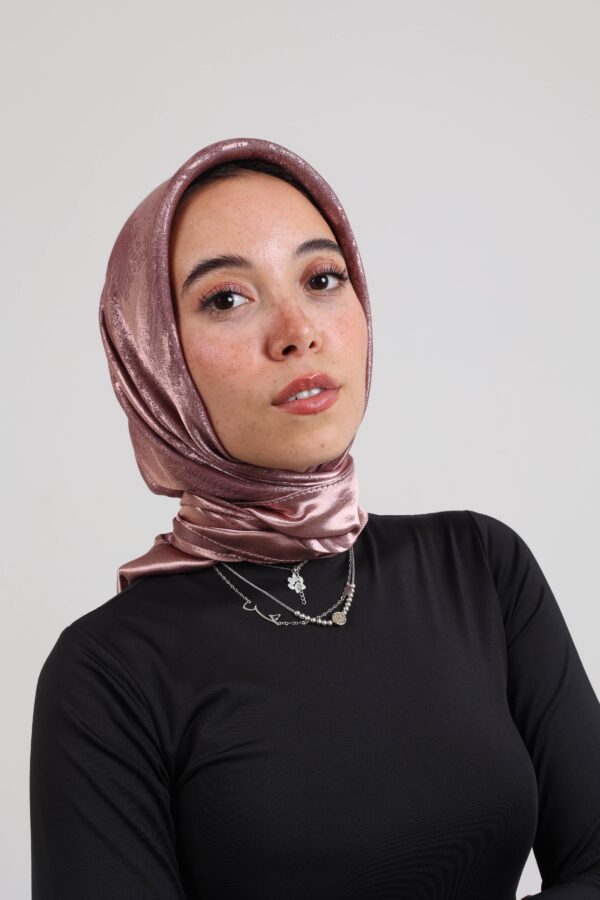 Shimmery Satin Square Scarf-Cashmere