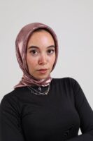 Shimmery Satin Square Scarf-Cashmere
