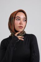 Shimmery Satin Square Scarf-Army/Havan