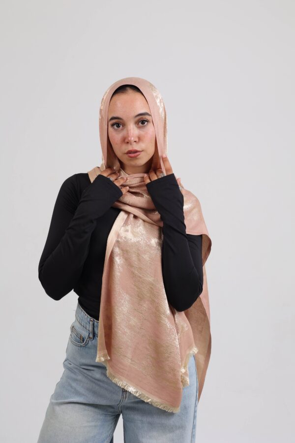 Shimmery Turkish Pashmina Shawl-Rose Gold