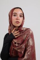 Shimmery Turkish Pashmina Shawl-Bordo