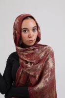 Shimmery Turkish Pashmina Shawl-Bordo