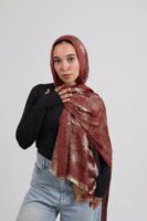 Shimmery Turkish Pashmina Shawl-Bordo