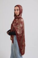 Shimmery Turkish Pashmina Shawl-Bordo