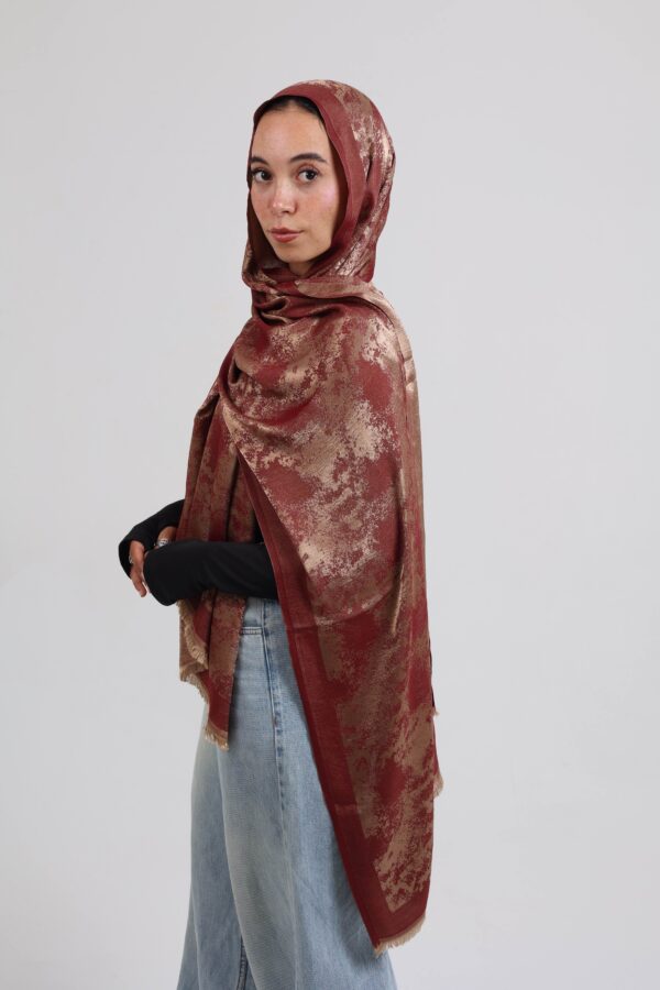 Shimmery Turkish Pashmina Shawl-Bordo