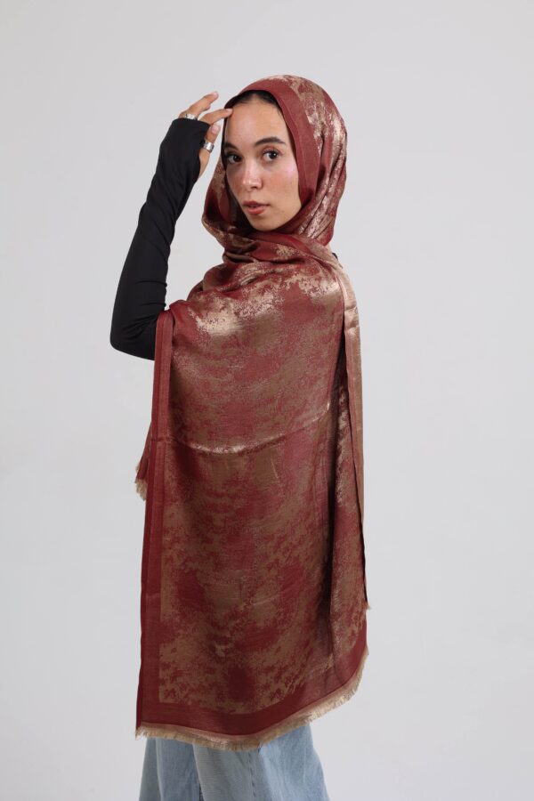 Shimmery Turkish Pashmina Shawl-Bordo