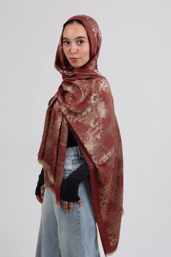 Shimmery Turkish Pashmina Shawl-Bordo