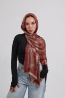 Shimmery Turkish Pashmina Shawl-Bordo