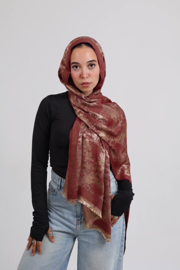 Shimmery Turkish Pashmina Shawl-Bordo