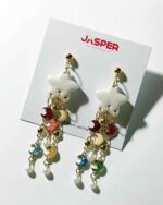 Jasper Handmade Polymer Clay Star Earrings