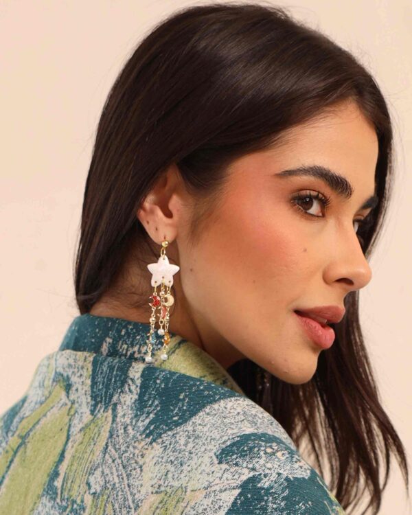 Jasper Handmade Polymer Clay Star Earrings