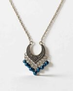 Jasper Silver Blue Pearl Necklace