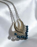 Jasper Silver Blue Pearl Necklace