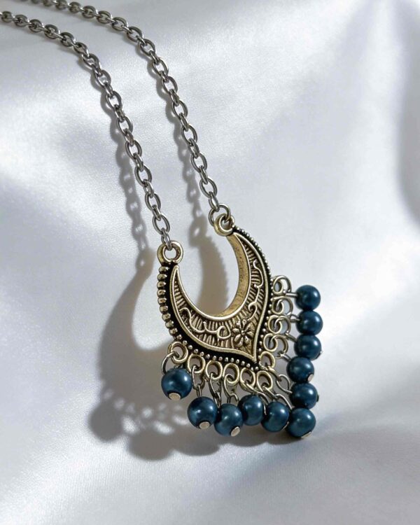 Jasper Silver Blue Pearl Necklace