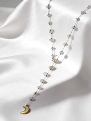 Jasper White Moon Necklace