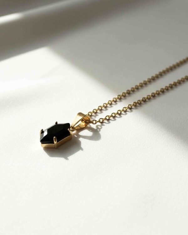 Jasper Black Glass Stone Necklace