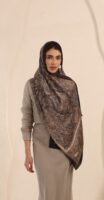 Arabian Nights Luxury Silk Scarf-Black/Brown