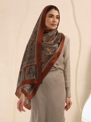 Arabian Nights Luxury Silk Scarf-Bronze