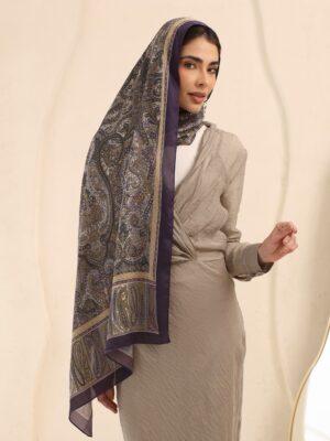Arabian Nights Luxury Silk Scarf-Eggplant