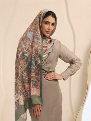 Arabian Nights Luxury Silk Scarf-Pistachio