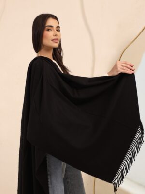 Luxurious Soft Wool Shawl-Black