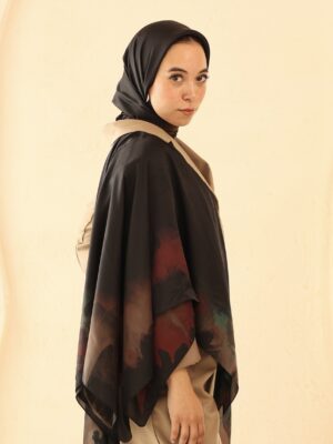 Aura Premium Silk Square Scarf-Midnight Bloom