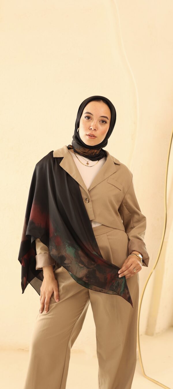 Aura Premium Silk Square Scarf-Midnight Bloom