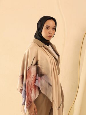 Aura Premium Silk Square Scarf-Blush Bloom
