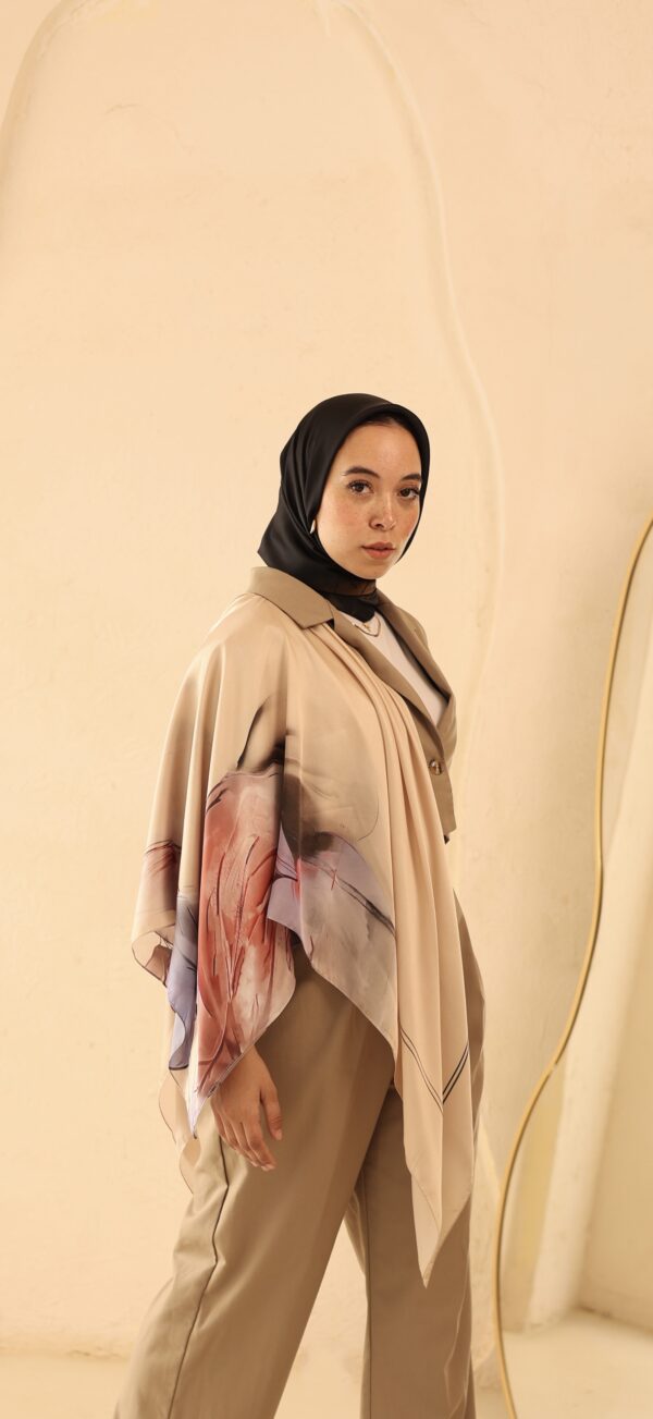 Aura Premium Silk Square Scarf-Blush Bloom