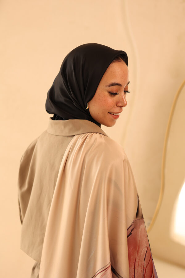 Aura Premium Silk Square Scarf-Blush Bloom