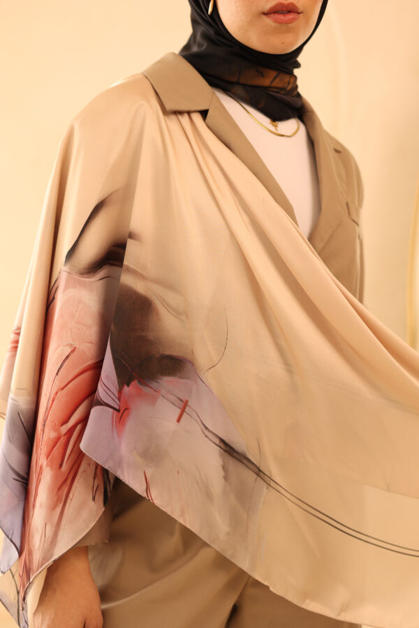 Aura Premium Silk Square Scarf-Blush Bloom