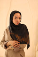 Aura Premium Silk Square Scarf-Golden Noir