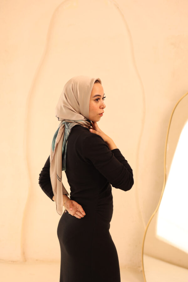 Aura Premium Silk Square Scarf-Sage Sand