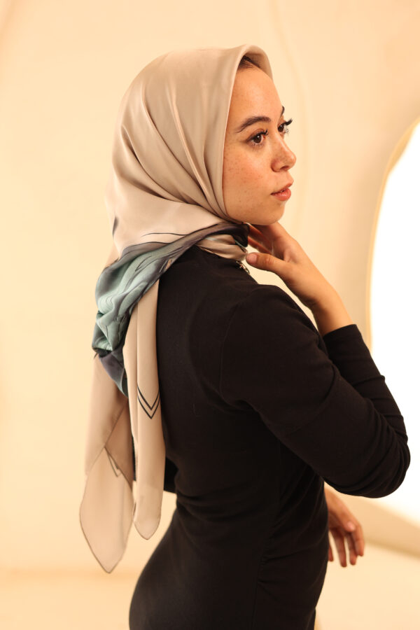 Aura Premium Silk Square Scarf-Sage Sand