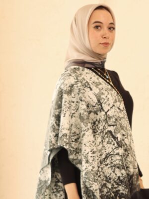 Almond Blossom soft wool shawl-Olive