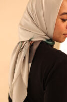Aura Premium Silk Square Scarf-Sage Sand