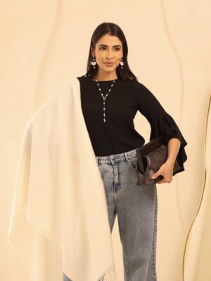 Luxurious Soft Wool Shawl-Off White
